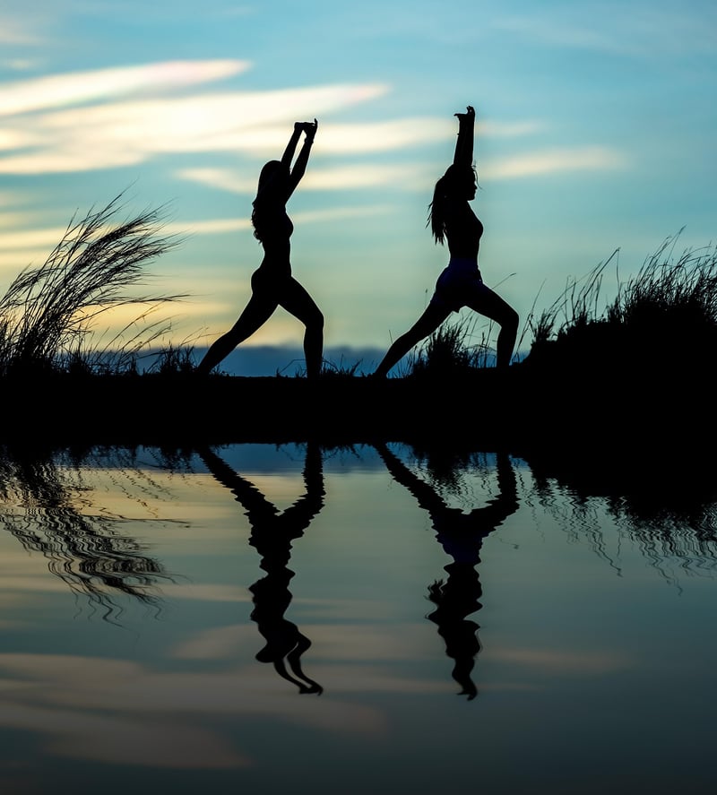Yoga Woman Sunset Waters